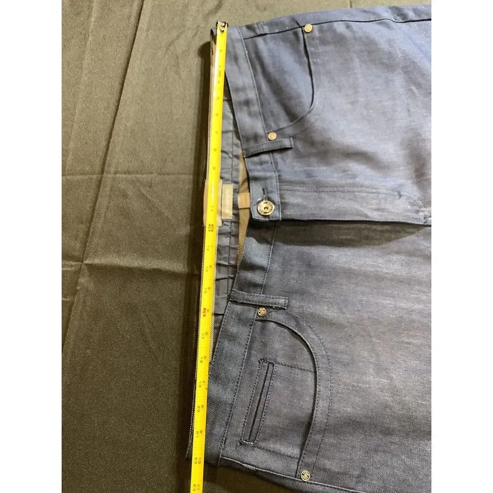 Paulo Solari Jeans Mens 42x32 Blue Denim Straight Leg Modern Fit‎